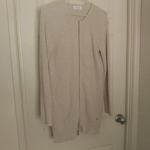 Like New! Calvin Klein Oatmeal Cardigan w/Gold Zipper